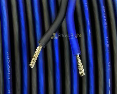 $8.75 • Buy 25 Feet 14 Gauge Blue Black Speaker Wire Cable Car Home Audio Flexible Audiopipe