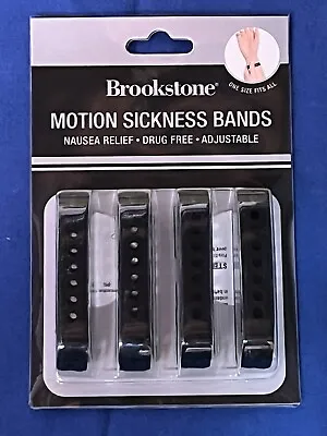 Brookstone Motion Sea Sickness Bands Anti Nausea Relief 4 Pack Black Silicone • $6