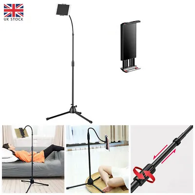 Tripod Floor Stand Holder Adjustable Gooseneck Universal For IPad IPhone Tablet • £25.59