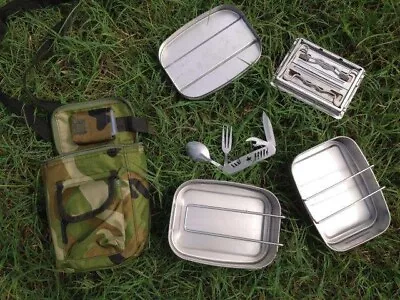 Chinese ARMY PLA Type 05 Military Issue Stainless Steel Mess Kit Camping Hiking • $54.99