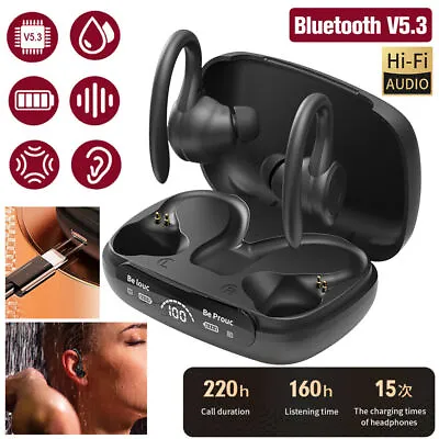 Wireless Bluetooth 5.3 Headset TWS Earphones Earbuds Stereo Headphones Ear Hook • $12.92