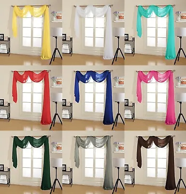 Decotex Premium Quality Sheer Voile Scarf Valance For Home Window & Event Design • $10.99