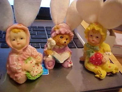 Lot Of 3 Resin Easter Figurines With Large Cloth Ears • $9.99