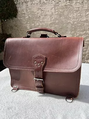 Saddleback Leather Large Classic Leather Briefcase Document Case Chestnut Brown • $279