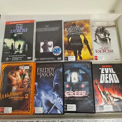 Bulk Lot 8Horror DVD Evil Dead Elm St 2 Exorcist Poltergeist Texas Chainsaw  • $29.95