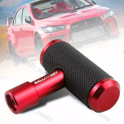 RALLIART Leather Car Shift Knob Aircraft Joystick Transmission Racing Gear Red • $15.88