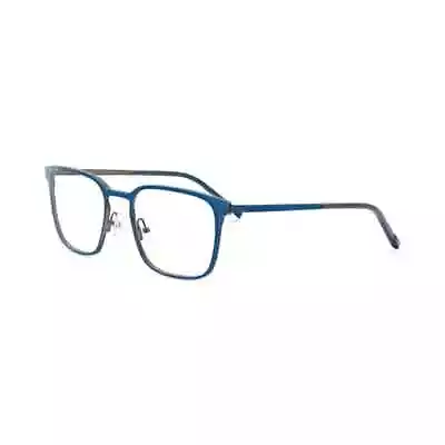 New Morel OGA 10195O BG04 Square Matte Blue Silver Eyeglasses Authentic • $134