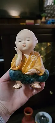 Vintage Asian Clay Figure Boy 5.5  (Missing Base) • $9