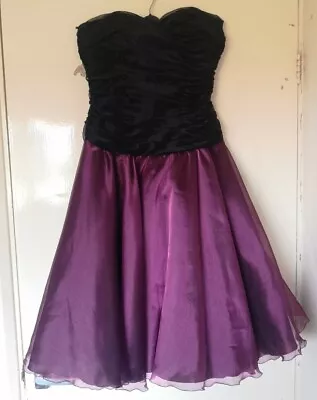 Vintage Terence Nolder Strapless Ball Gown Cocktail Dress Size UK 12 Prom Party  • £22.50