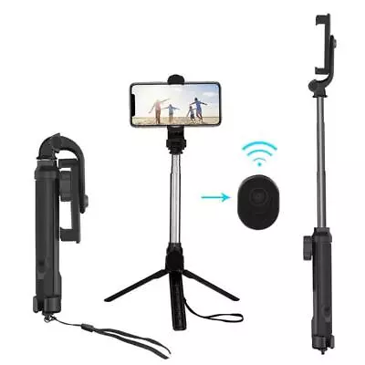 3 In 1 Bluetooth Selfie Stick For IPhone/Android With Remote Extendable Tripod • £11.48