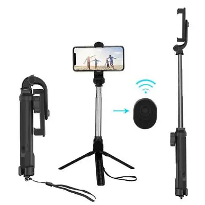 Bluetooth Selfie Stick Tripod Remote Extendable Monopod For IPhone 12 11 Android • £9.40