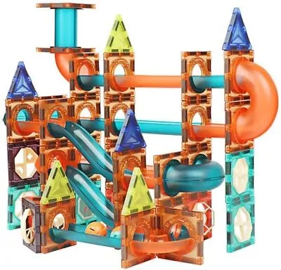 69Pcs Magnetic Tiles Building Set Marble Run Creative STEM Toys Set For Age 3+ • $25.99
