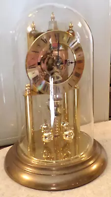 Very Nice Working Elgin Granville E49 Brass Glass 400 Day Anniversary Dome Clock • $98.99