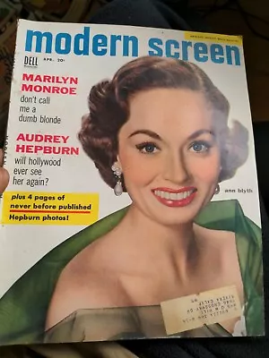 Modern Screen Mag Ann Blyth Marilyn Monroe April 1955  Vg  Vintage Hollywood • $14.95