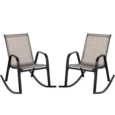 2PCS Rocking Chair Garden Glider Chair Curved Armchair Swing Chair Ergonomic • £64.95