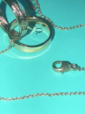£474.69 • Buy Tiffany &Co RUBEDO Metal Tiffany 1837 Chain Necklace Interlocking Circles Ring 4