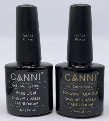 CANNI Base Coat & Top / No Wipe Top Coat Elite99 Gel Nail Polish LED Colours UK! • £3.49