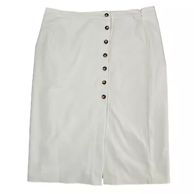 Alex Marie Skirt Size 18 XL Extra Large White Midi Cotton Nylon Elastane Lined • $19.99