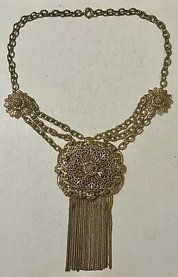 Unsigned Early Miriam Haskell/Frank Hess Ornate Festoon Fringe Necklace • $399.99