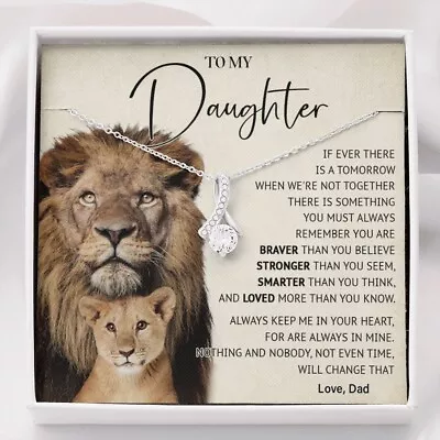 To My Daughter Necklace Gift For Daughter From Dad Lion Father Gift Love Gift • $28.99