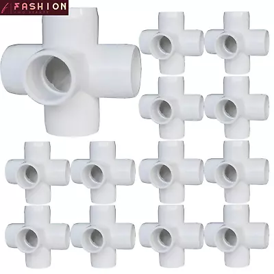 12 Pack 5-Way Elbow Fittings 1/2Inch Furniture PVC Fittings 5 Way Side Outlet • $24.99