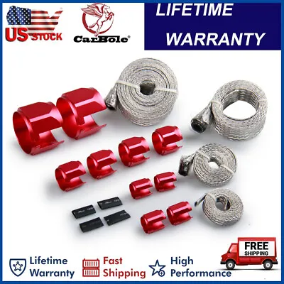 Stainless Braided Engine/Vacuum/Fuel/Heater/Oil Line Hose Sleeve Dress Up Kit • $29.69