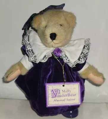 MUFFY VANDERBEAR Musical Soiree Purple Velvet Dress 8” Jointed Bear Nabco • $9.99