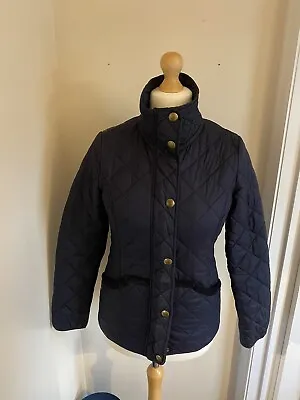 Tom Joules County Coat Jacket Navy Floral Design Size 10 Zip Press Studs Padded • $31.13