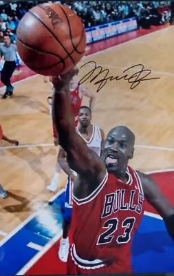 Michael Jordan The Dunk Bulls Auto Autograph Signed Photo 8 X 12 COA • $349.98