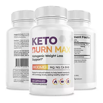 Keto Burn Max Strongest Keto Diet Pills Weight Loss Ketosis Bhb Fat Burner • £22.99