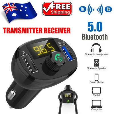 Bluetooth-5.0 Radio Car Kit Wireless FM Transmitter Dual USB Charger MP3 Player • $9.85