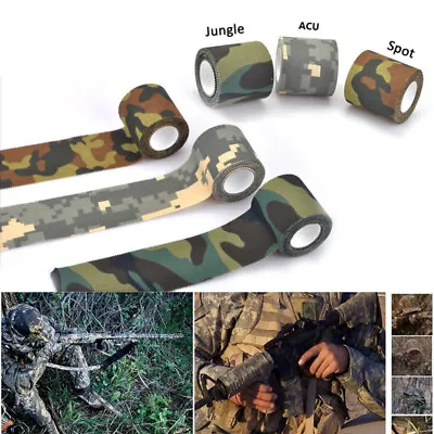 Camo Tape Adhesive Camouflage Stealth Rifle Gun Wrap 5cm Width X 10m Long • £8.39