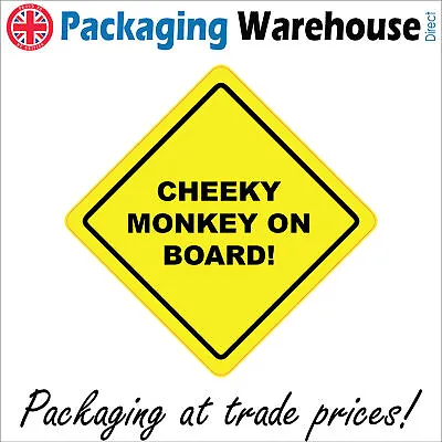 Hu365 Cheeky Monkey On Board Sign Child Imp Grandchild Pickle Safety Playful • £140.36