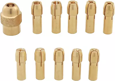 11PCS Brass Collet Drill Bits Set M8 Golden Color Rotary Tool Mini Electric Grin • $22.99