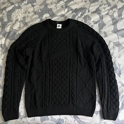 Nike Life Cable Knit Sweater Black Mens Size L NEW* DQ5176-010 • $68.95