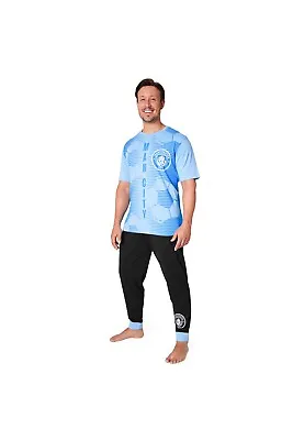 Manchester City Fc Mens Pyjama Set - Bottoms And T-Shirt Short Sleeves • £19.49