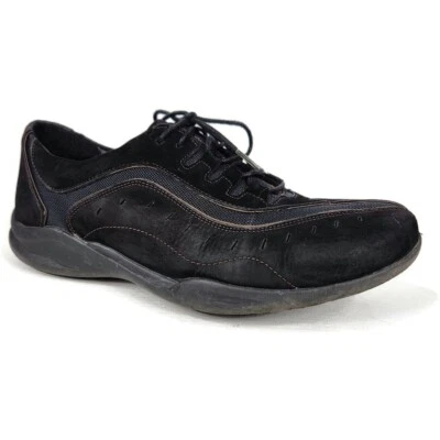 $22 • Buy Clarks Wave Wheel Walking Shoes Womens 11 M Black Suede Athletic Casual