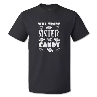 Funny Graphic T Shirts Halloween Will Trade Sister For Candy Cotton Blanket Top • $11.99