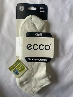 New Men’s ECCO Golf Bamboo Cushion Ankle Socks Cream (1 Pair) US Sock Size 10-13 • $9.99