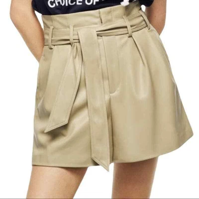 $32 • Buy Zara Women's Pleated Faux Leather Belted High-Waisted Shorts Size XXL