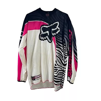 $150 • Buy 2003 Vintage James Stewart Bubba Fox Racing Motocross Jersey Zebra Print Large