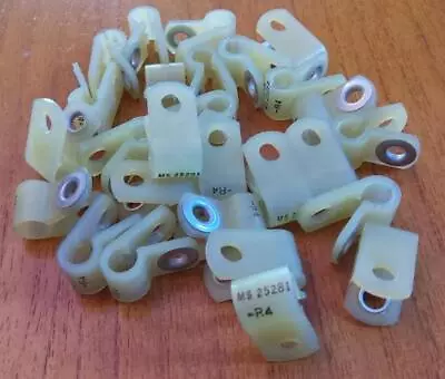 10 Lot Mil Spec Ms25281-r4  Nylon 1/4   Wire/cable Clamps Free Us Shipping • $11.69