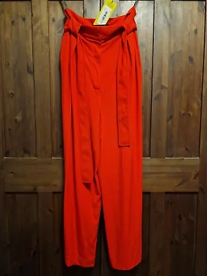 Karen Millen Red Wide Leg Trousers (Size 10) BNWT RRP £140 • £33.39