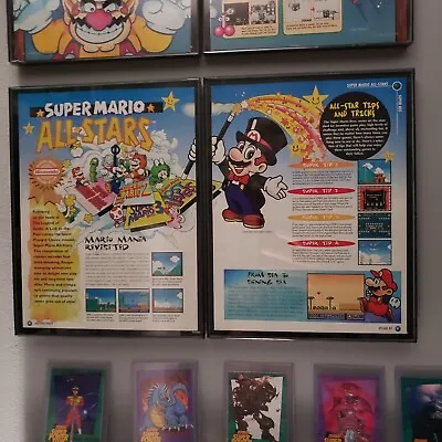FRAMED Retro 1996 Super Mario 1 2 3 All-Stars Ad/poster SNES Video Game Wall Art • $44
