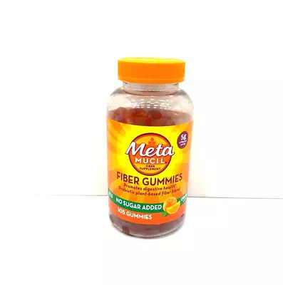 NEW Metamucil Fiber Supplement Fiber Gummies 105 No Sugar Added Orange SEALED • $18.99