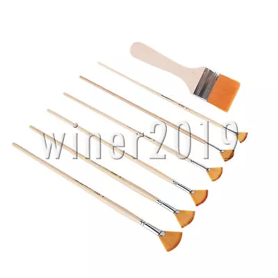 Watercolor Nylon Painting Brushes With 2  Width Chip Paint Brush Pack Of 7 • $13.60