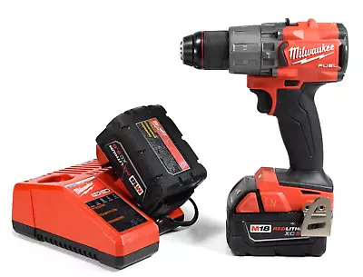 Milwaukee M18 FUEL 1/2  Hammer Drill 2804-20 W/two 5.0 Batteries & Charger • $129