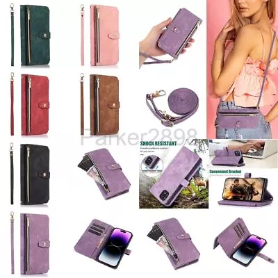 Case For Samsung S23 S22 S21 S20 Ultra Plus FE S10 Crossbody Leather Card Slot • $32.99