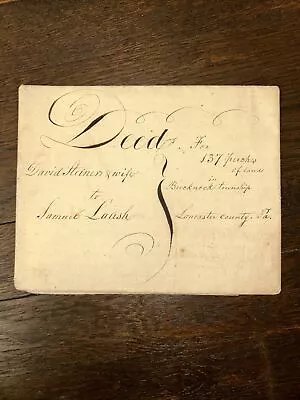 1842 Deed Brecknock Twsp PA - David Steiner To Samuel Laush - Lancaster County • $34.99