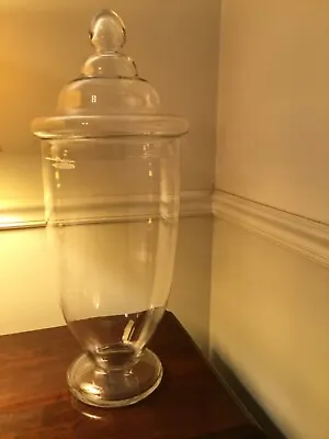 Very Large 24” Tall Vintage Apothecary Glass Jar Candy Jar With Lid • $129